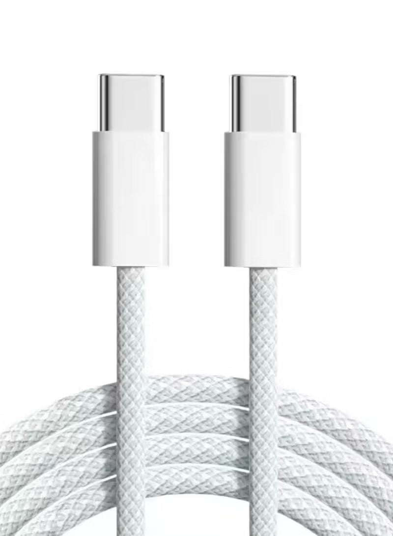 صورة العالمة كابل Type-C إلى Type-C بطول 2 متر، مضفّر، بقدرة شحن سريعة PD 100W، كابل USB-C إلى USB-C متوافق مع iPhone 17 / 16 / 15 Pro Max، و iPad mini 7/6، و MacBook Pro / Air M4 M3 M2 M1، و iPad Pro، و Samsung S25 / S24 / S23 Ultra، وأجهزة اللابتوب من Lenovo و Dell و Xiaomi — اللون الأسود. - Image 3